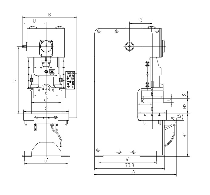 K&iacute;ch thước m&aacute;y &eacute;p quay đơn